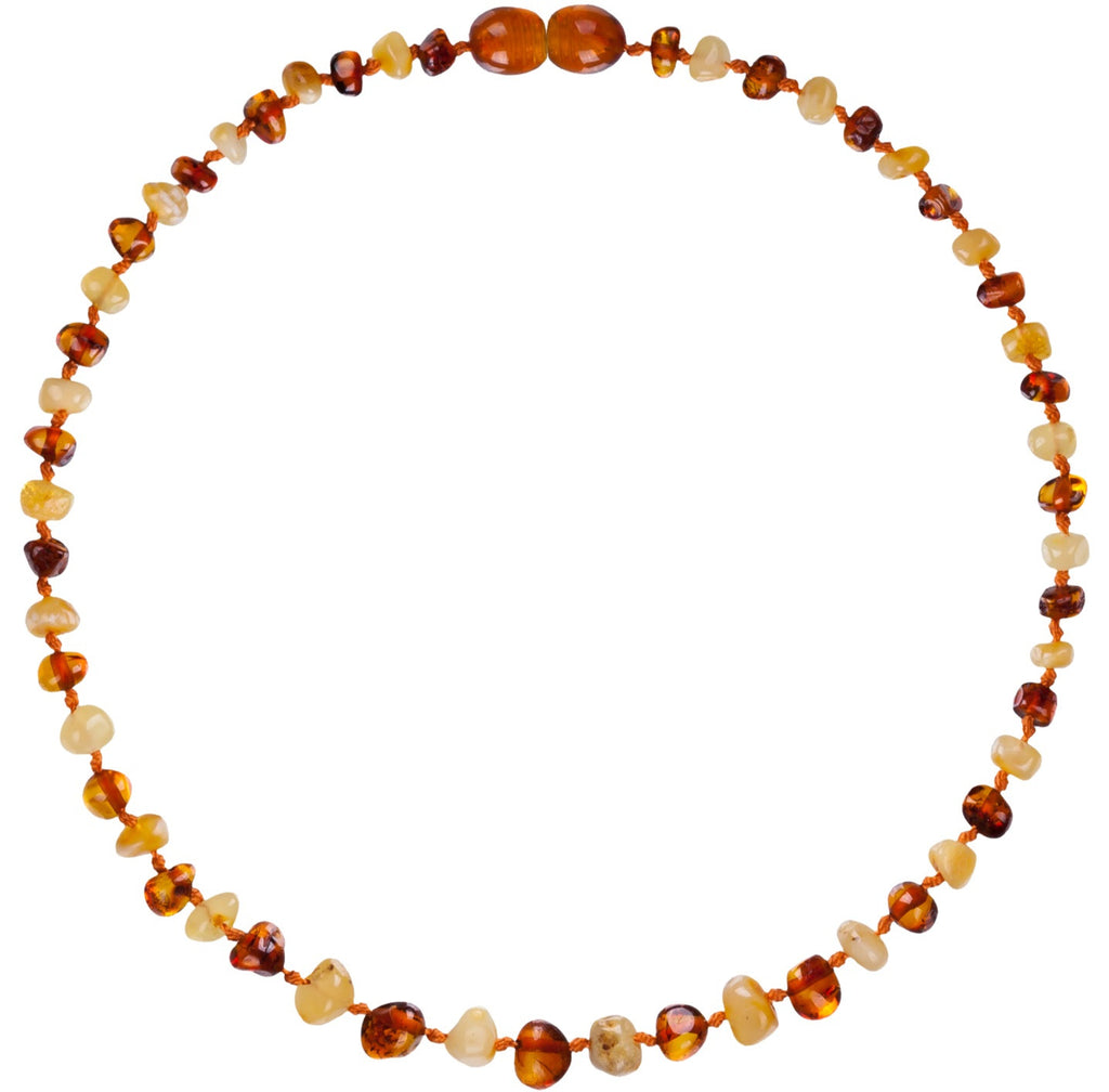Baby Baltic Amber teething necklace - Cognac and lemon