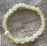 New Elastic Unpolished Lemon Amber Anklet