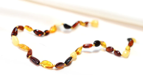 Multi Four Baltic Amber Teething Beads