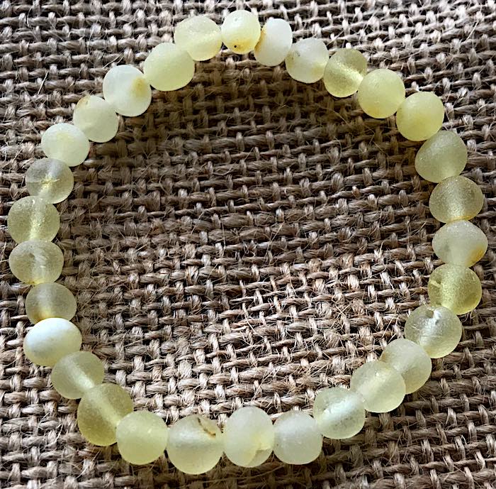 New Elastic Unpolished Lemon Amber Anklet