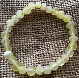 New Elastic Unpolished Lemon Amber Anklet