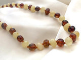 Baby Baltic Amber teething necklace - Cognac and lemon