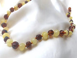 Baby Baltic Amber teething necklace - Cognac and lemon