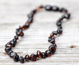 Baby Baltic Amber teething necklace - Cherry