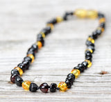 New - Baby Baltic Amber teething necklace - Cherry and Lemon