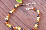 3 Different colour Adult Baltic Amber Anklet