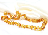 Baby Unpolished  Baltic Amber Teething Beads - lemon