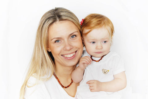 Set for Mother and Baby | Cognac Amber necklace